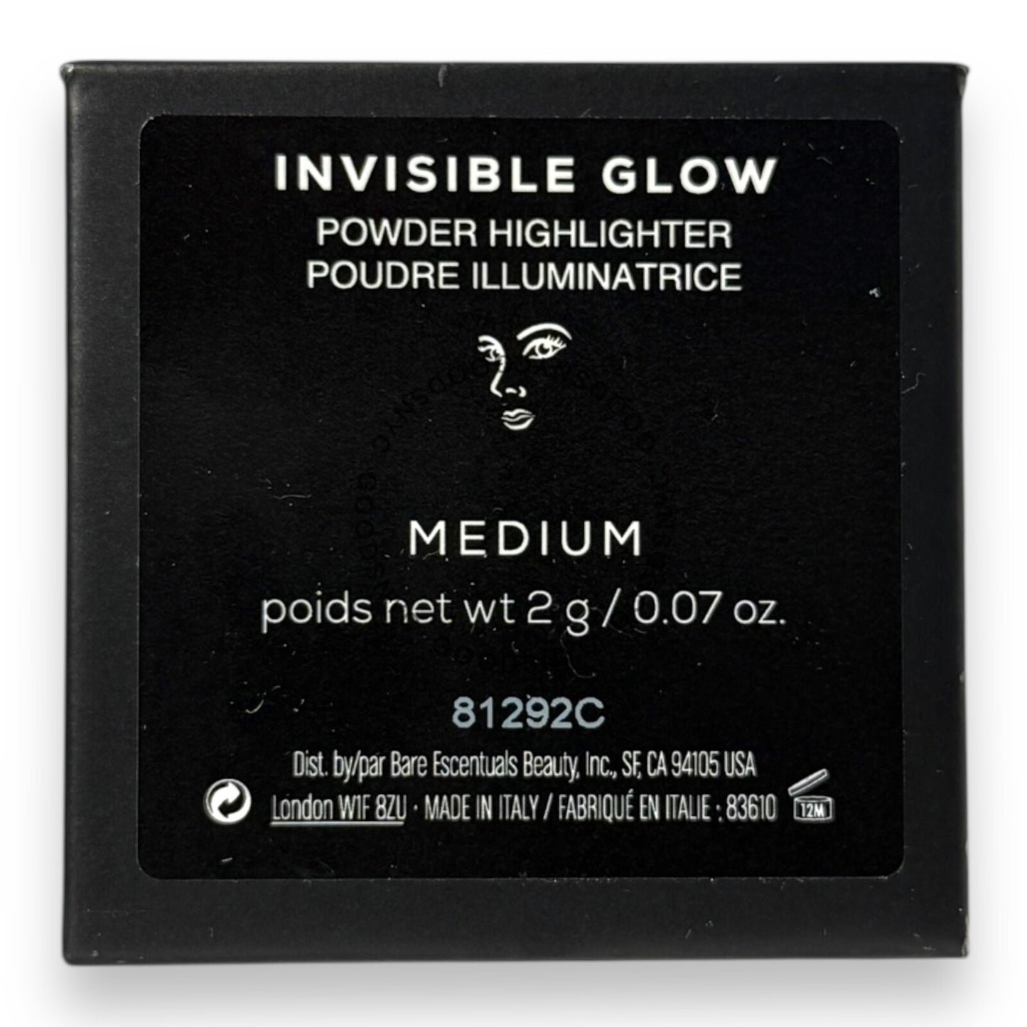 bareMinerals Invisible GLOW Powder HIGHLIGHTER - MEDIUM 2g / 0.07 oz