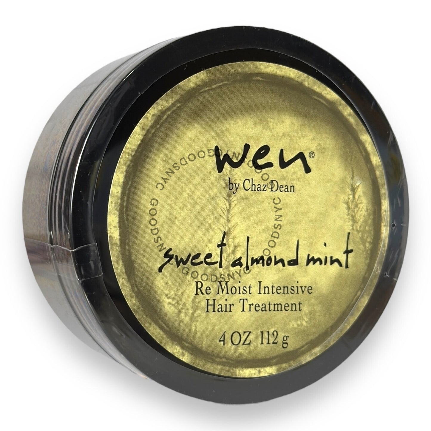 WEN by Chaz Dean sweet almond mint hair treatment jar on a white background