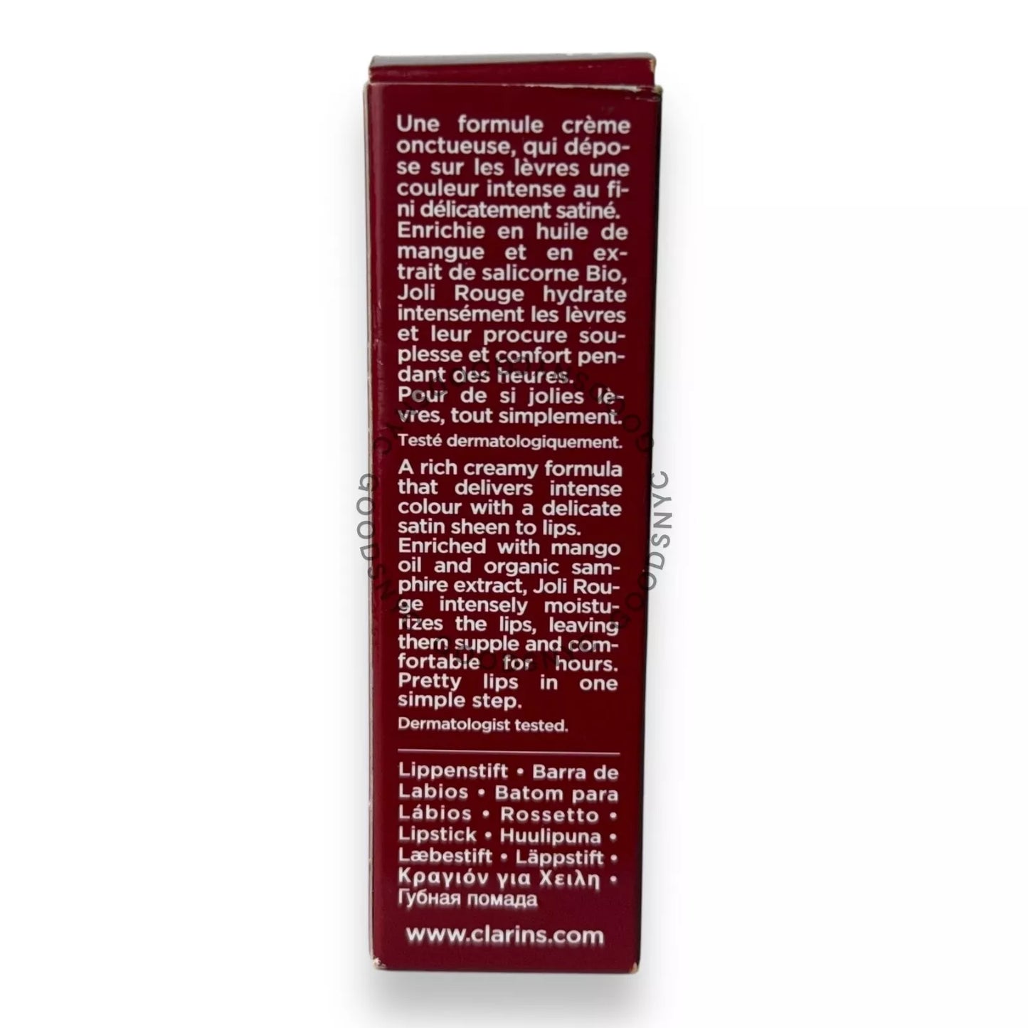 Clarins Paris Joli Rouge Moisturizing LongWear Lipstick 0.12 oz/ 3.5 g