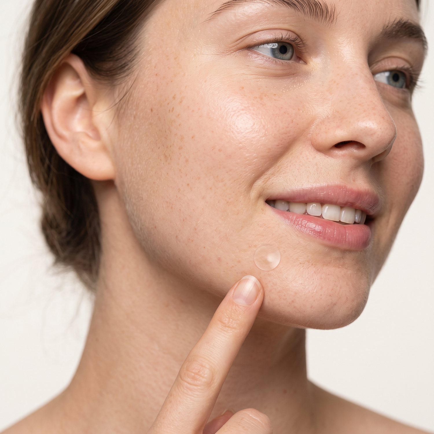 Model wearing ZitSticka Goo Getter transparent acne patch — Who should try these GOODS