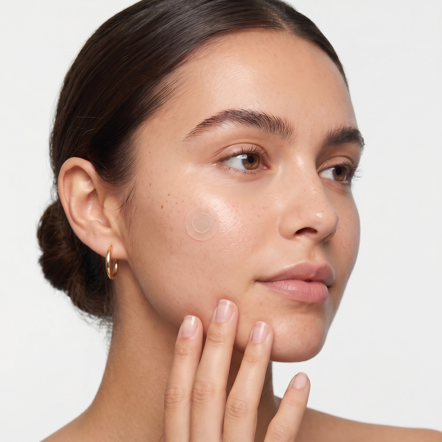 Who should try ZitSticka Killa Microdart Patches — model with a microdart spot patch on her cheek