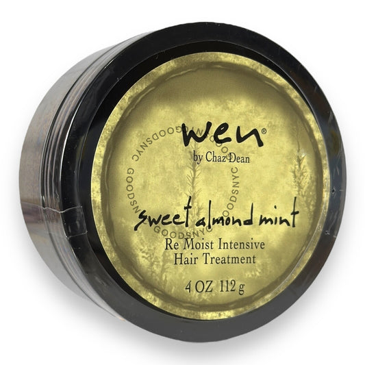 WEN by Chaz Dean sweet almond mint hair treatment jar on a white background